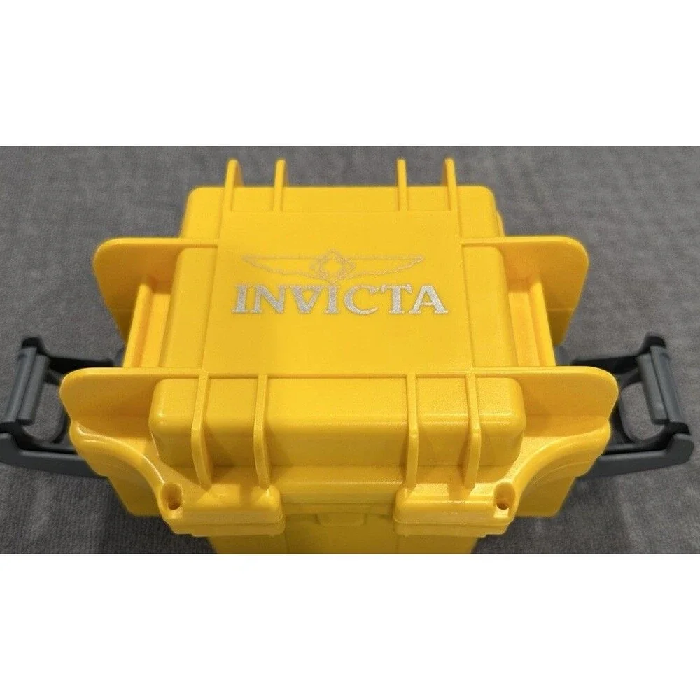 Invicta Yellow Waterproof Watch Storage Case Box 7” x 5” x 5”